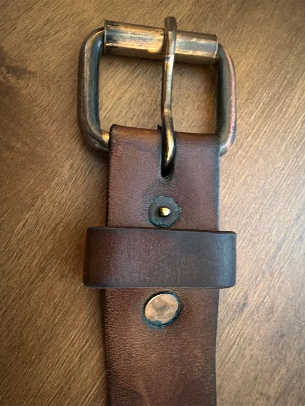 AEO American Eagle Brown Leather Belt Men’s Size 34-36 Brass Tone Buckle